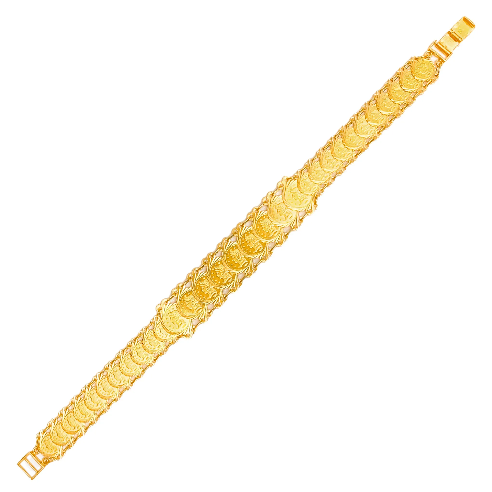 Refined Glamorous 21k Gold Coin Bracelet