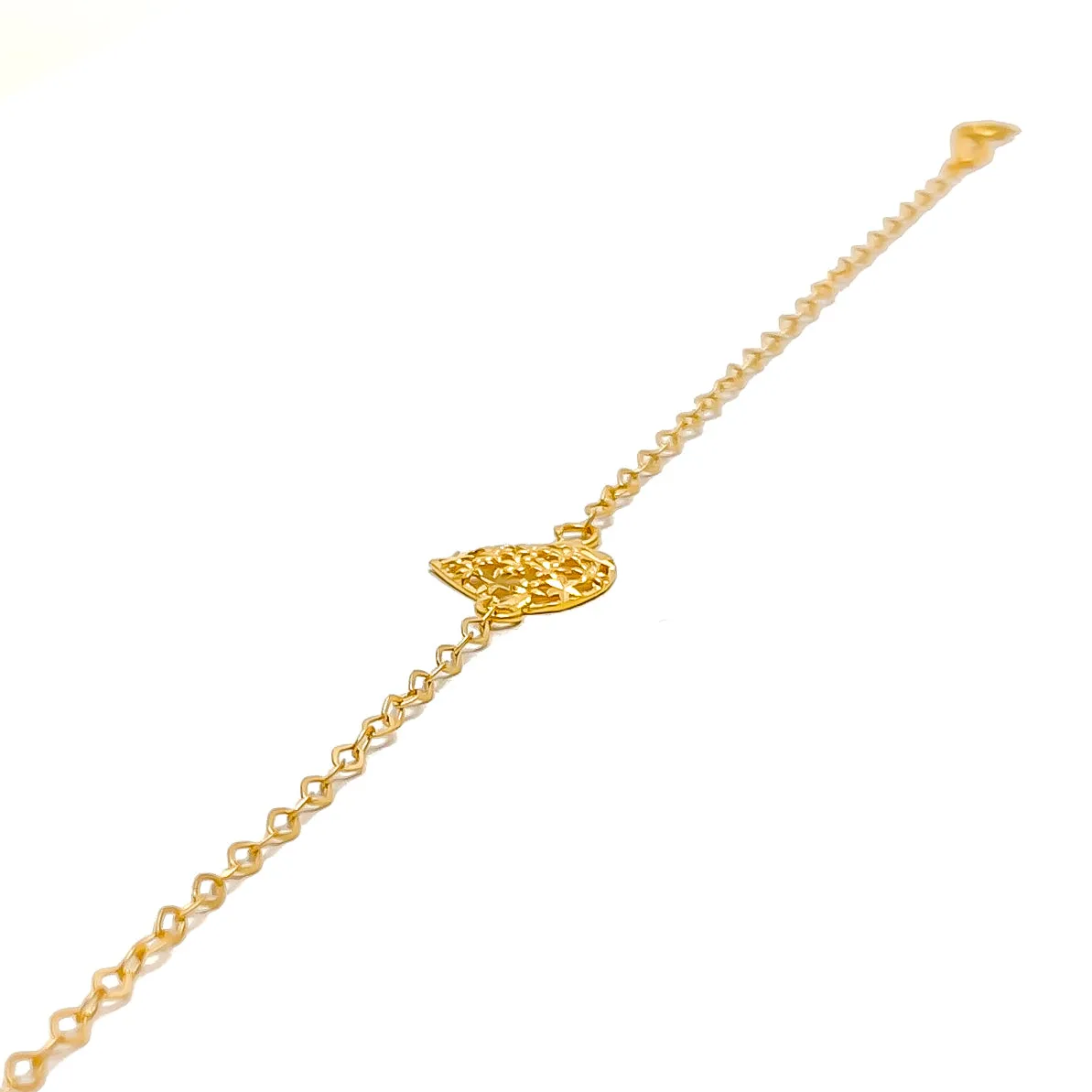 Refined Glamorous 21k Gold Drop Shaped Bracelet W / Matching Ring
