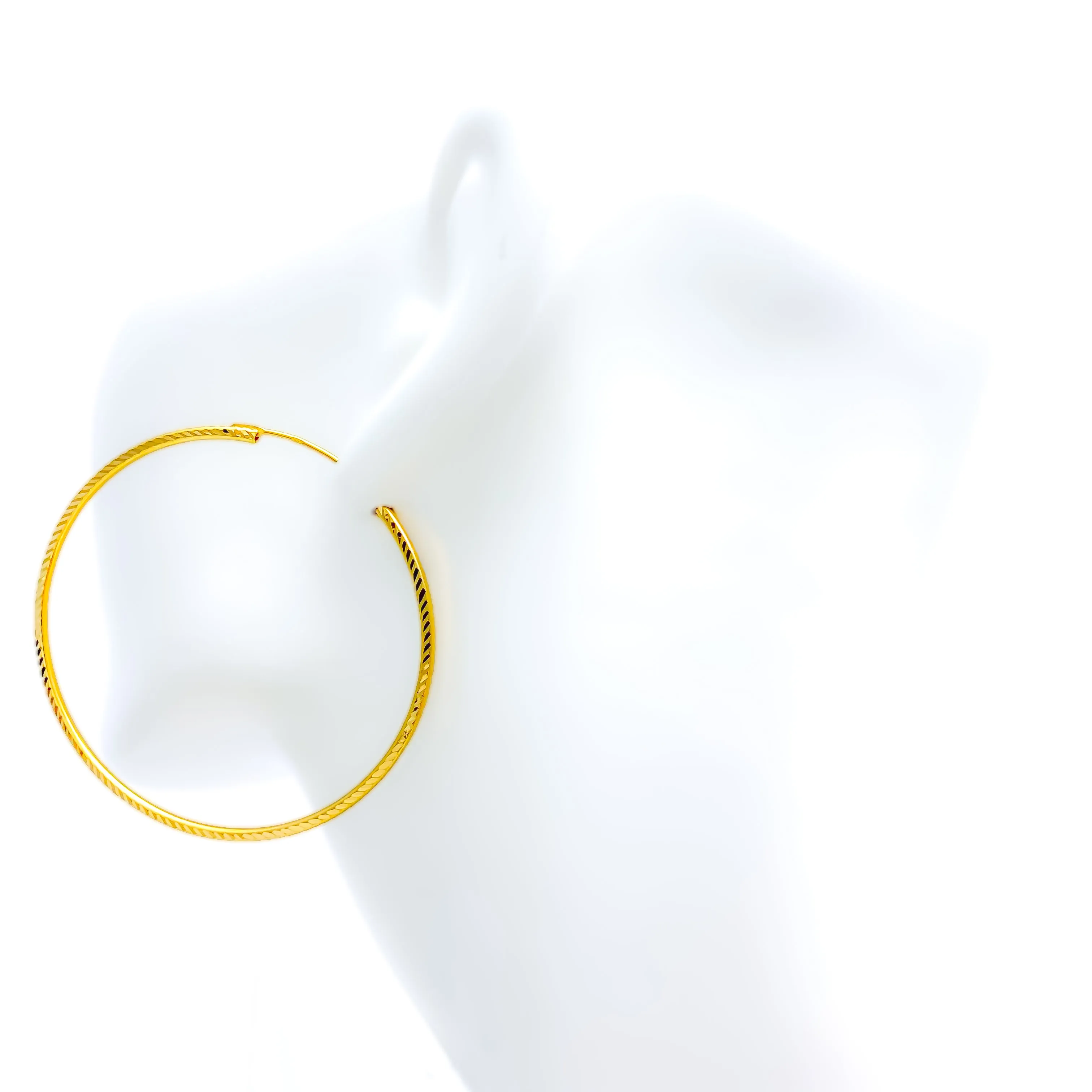 Refined Glamorous 22k Gold Large Hoop Earrings