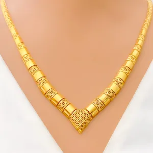 Reflective Refined 22K Gold Necklace Set