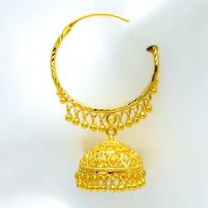 Regal Refined 22K Gold Bali Earrings