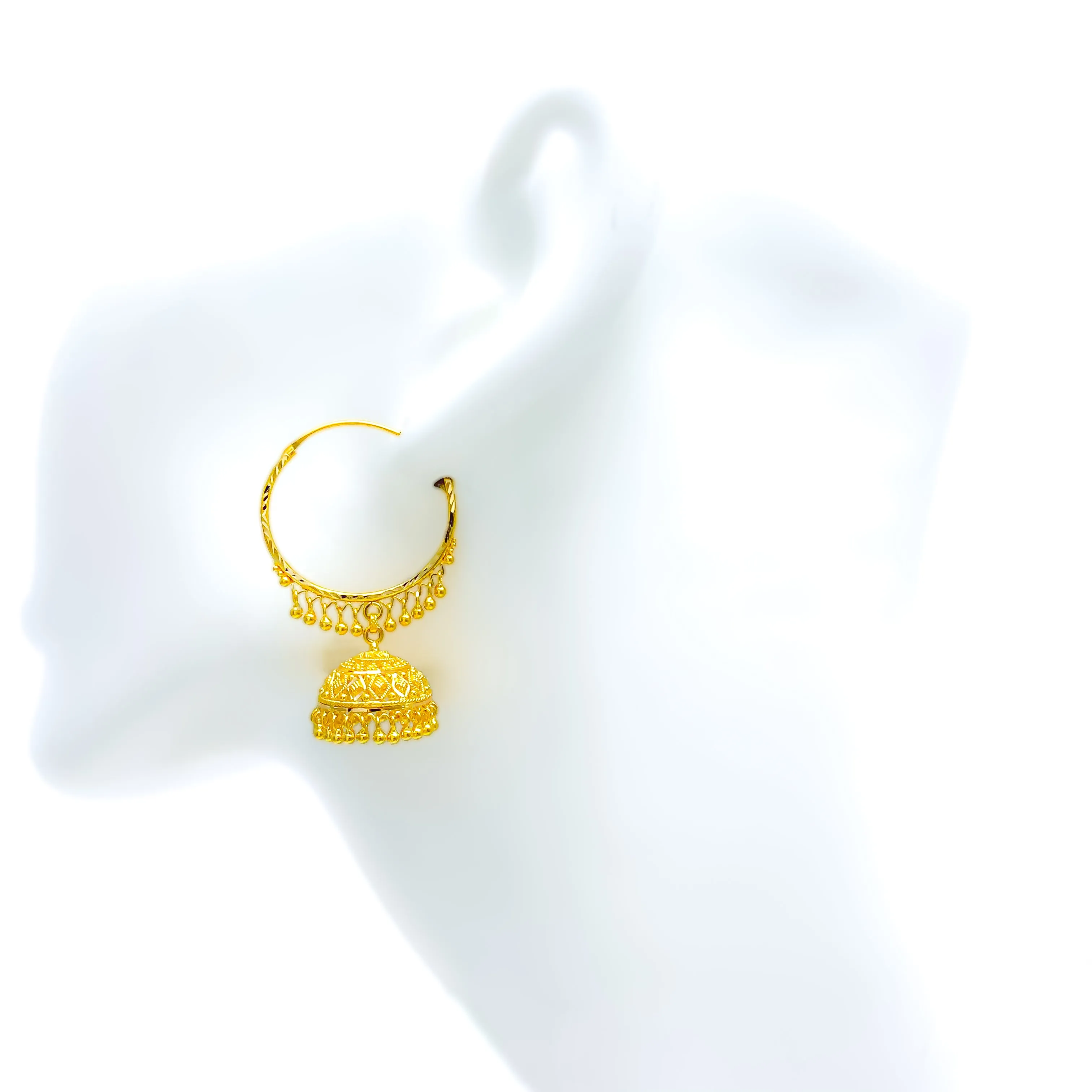 Regal Refined 22K Gold Bali Earrings