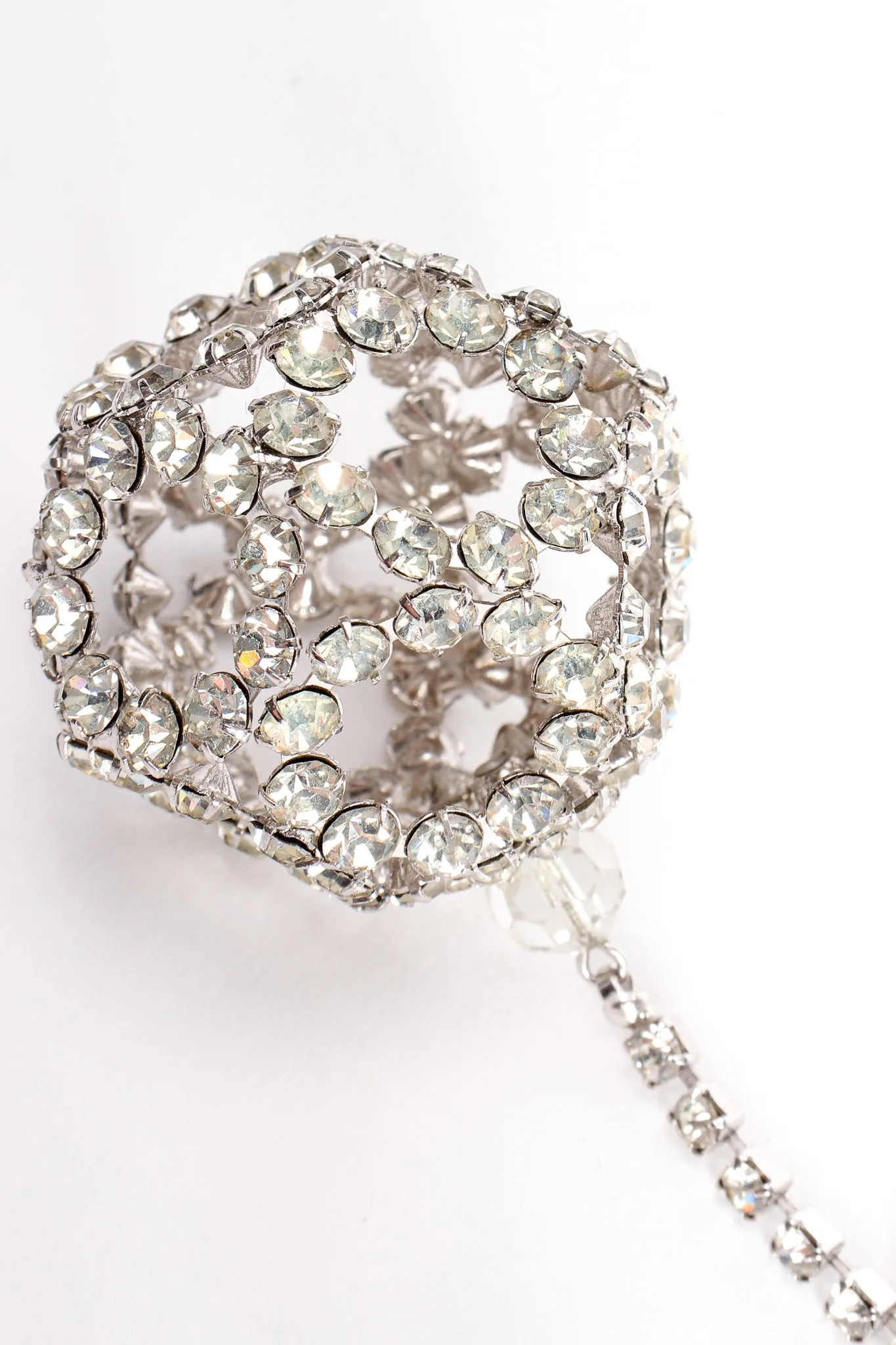 Rhinestone Cage Ball Drop Earrings