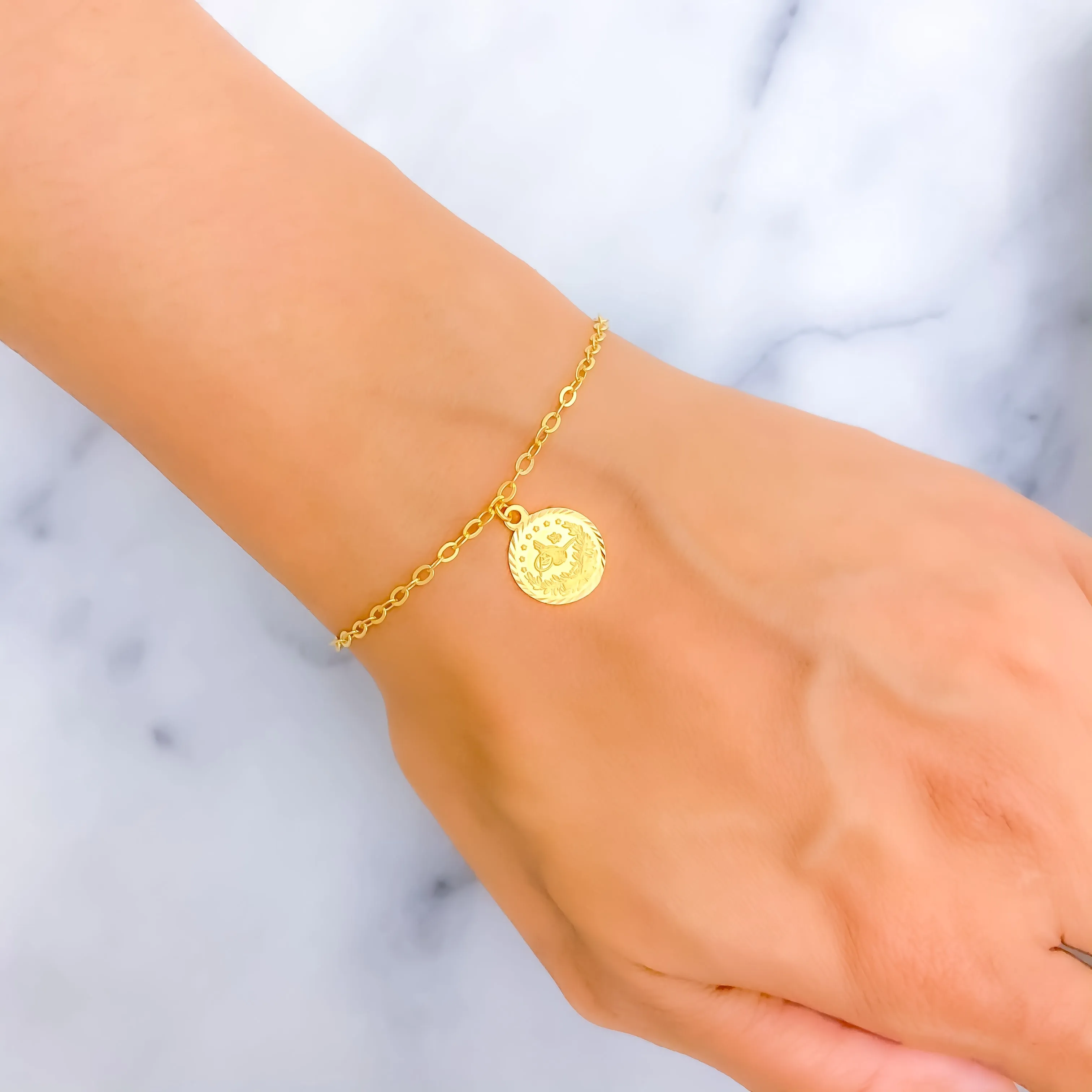 Rich Vibrant 21k Gold Coin Bracelet