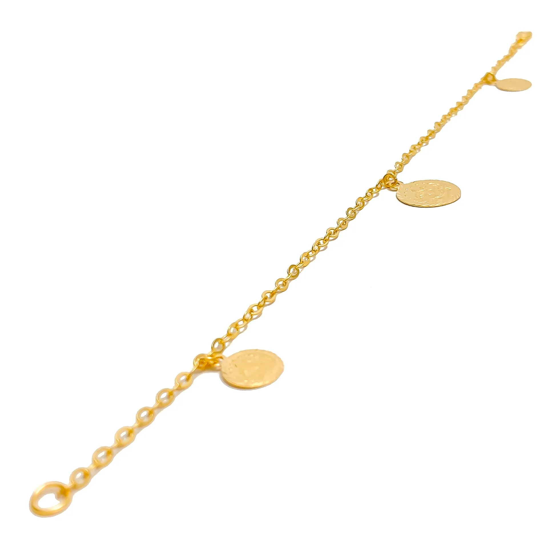 Rich Vibrant 21k Gold Coin Bracelet
