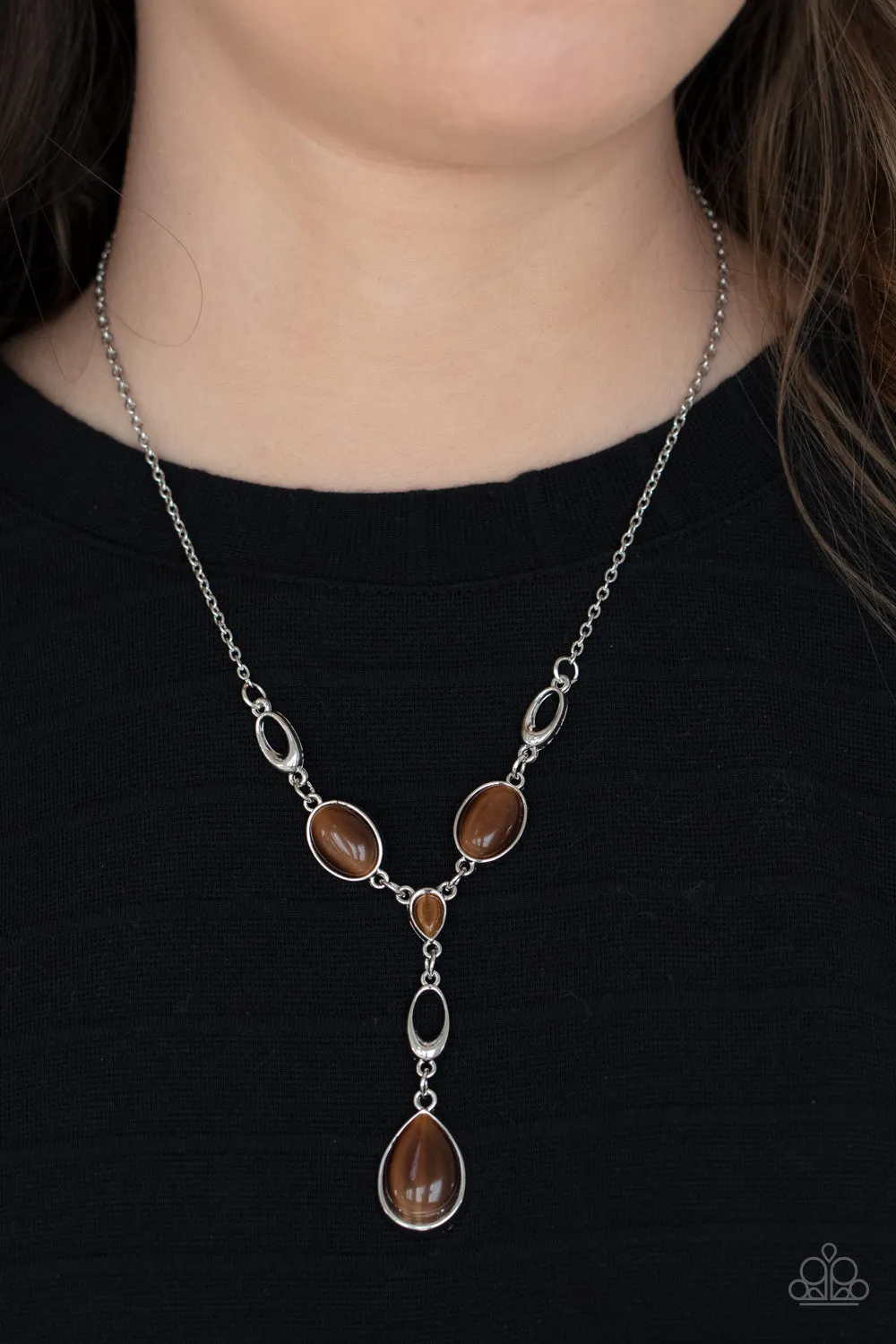 Ritzy Refinement - Brown (Cat's Eye) Necklace