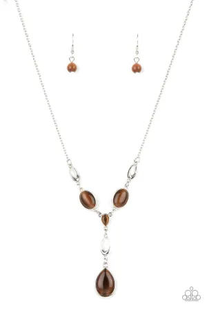 Ritzy Refinement - Brown (Cat's Eye) Necklace