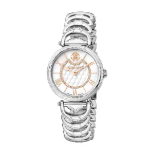Roberto Cavalli by Franck Muller Women's Watch, Silver Case and White MOP Dial