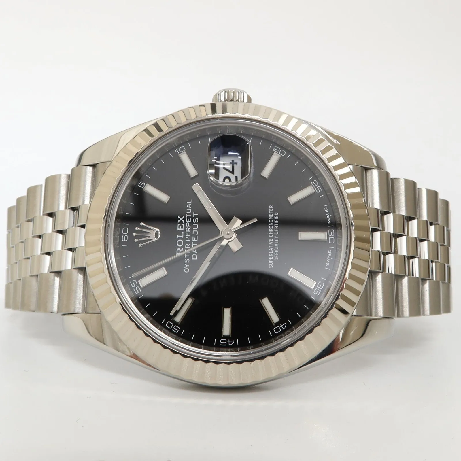 Rolex Datejust 41 Black Stick Dial Stainless Steel Jubilee Automatic 126334