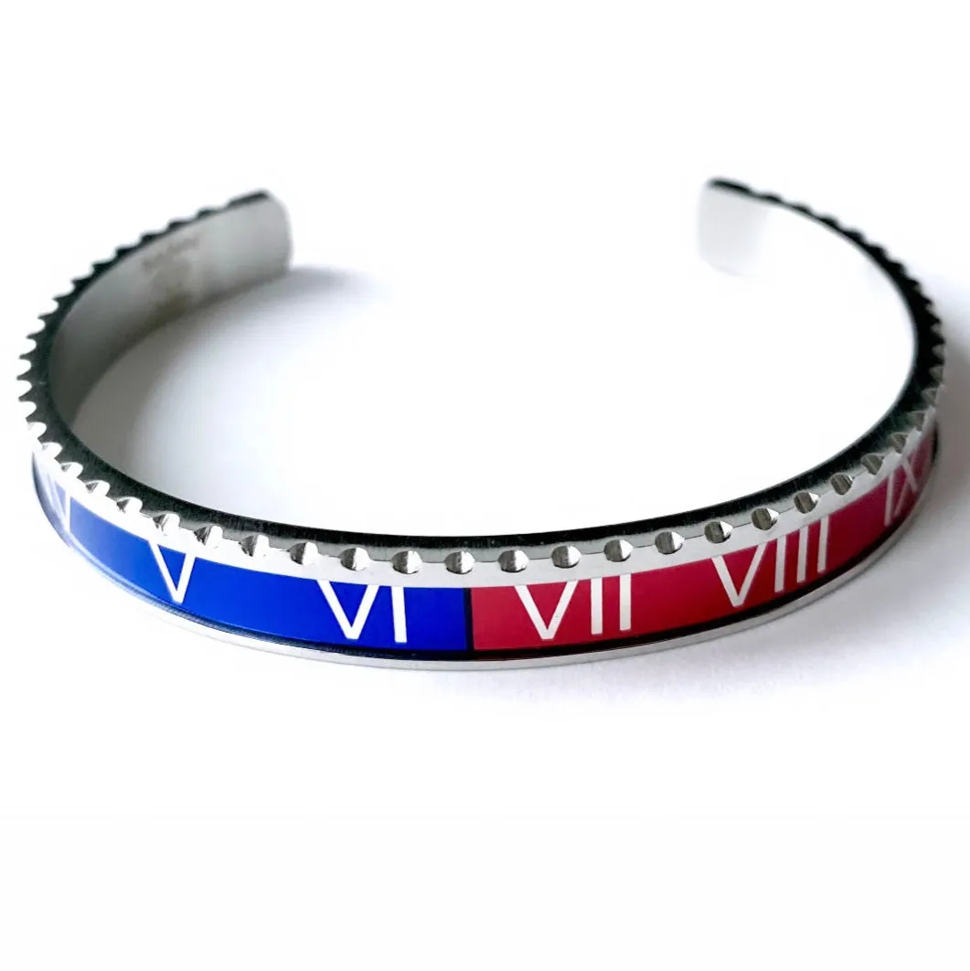Roman Speed bracelet silver red and blue bezel style