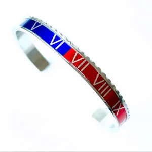 Roman Speed bracelet silver red and blue bezel style