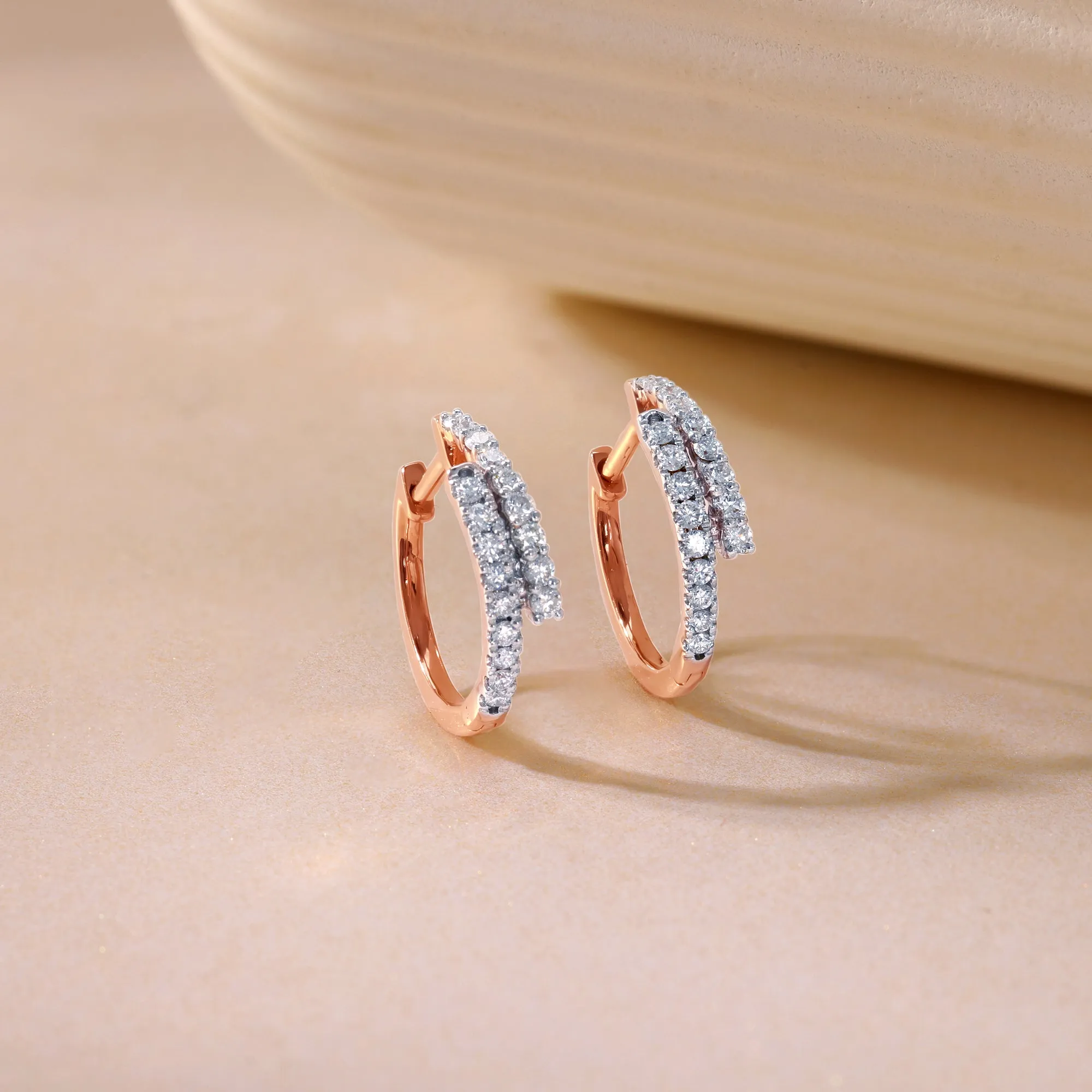 Rose Gold Timeless Charm Diamond Earrings