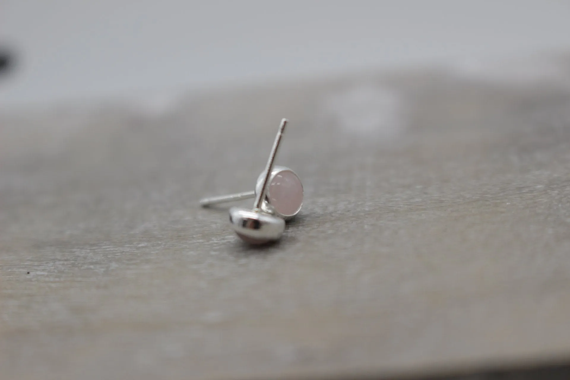 Rose Quartz Studs - 5mm