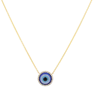 Round Diamond Evil Eye Necklace