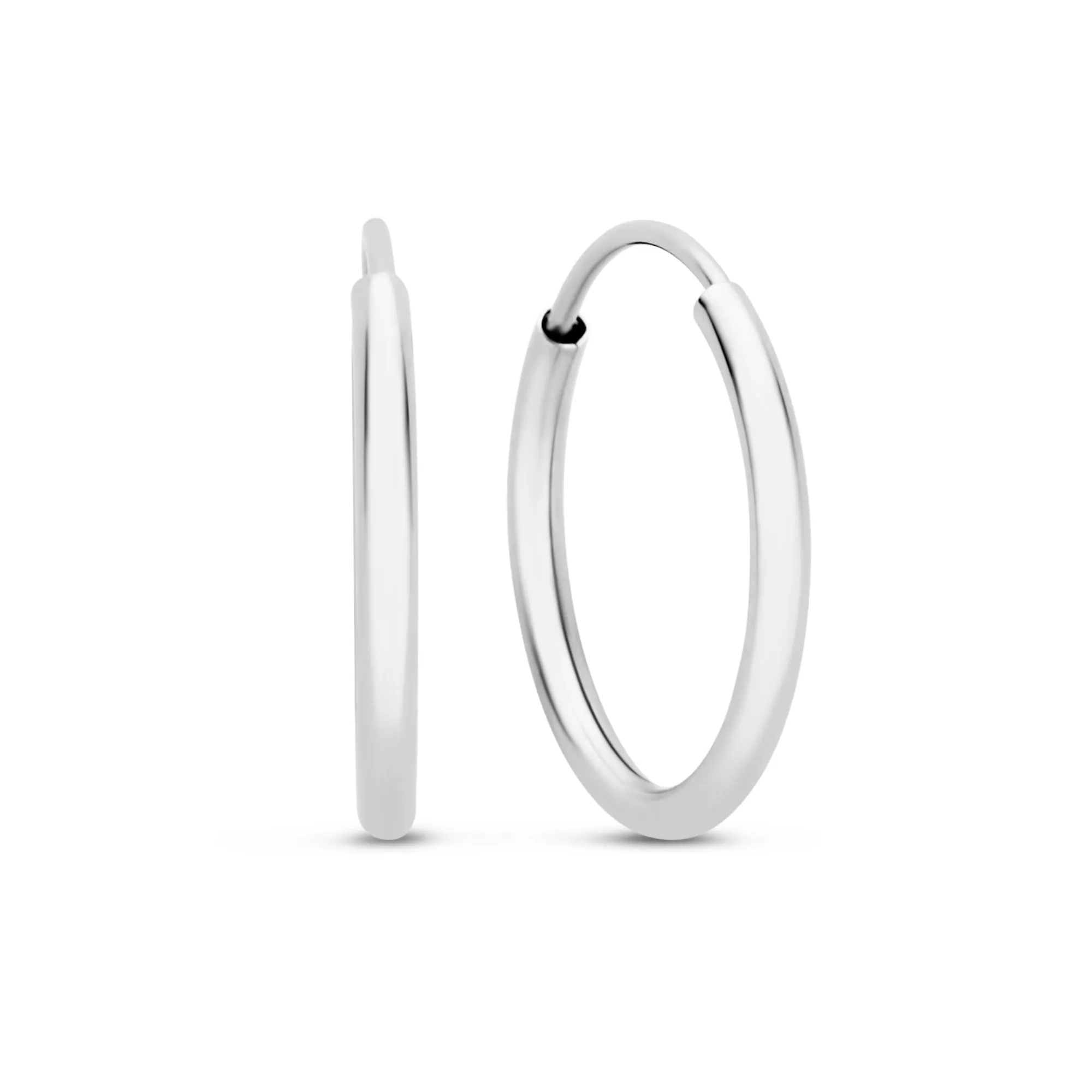 Saint Germain Cerise 14 karat white gold hoop earrings 14 mm