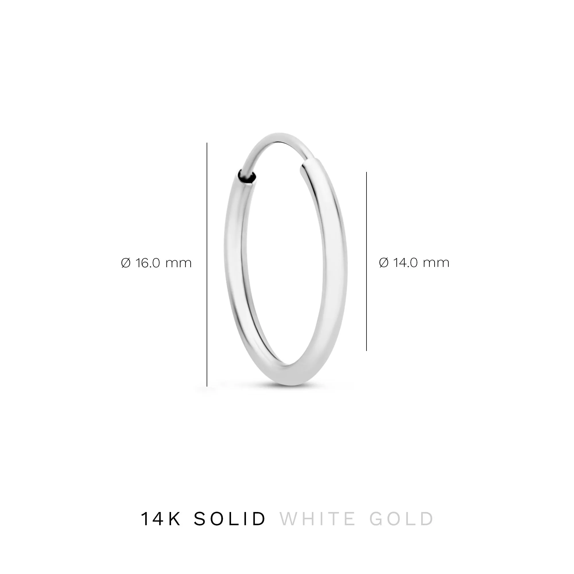 Saint Germain Cerise 14 karat white gold hoop earrings 14 mm