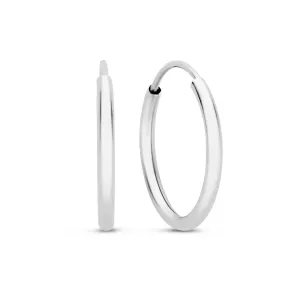 Saint Germain Cerise 14 karat white gold hoop earrings 14 mm