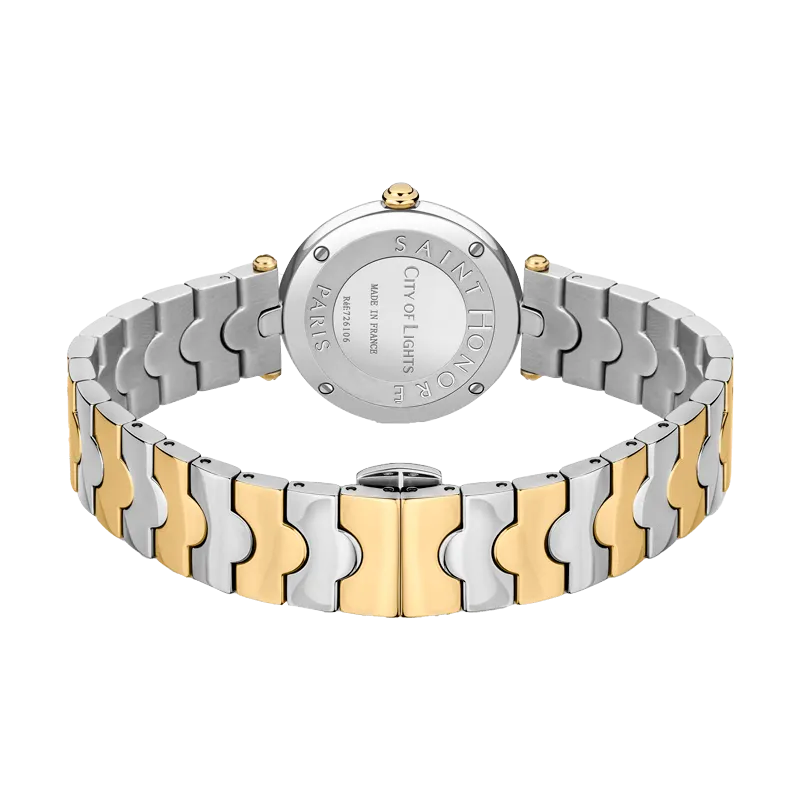 Saint Honore City Of Lights Women's Green MOP Dial Silver Gold Watch