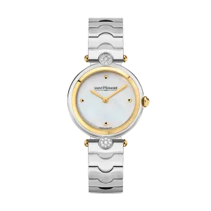 Saint Honore City of Lights Women's Silver MOP Dial Gold Bazel Silver Watch