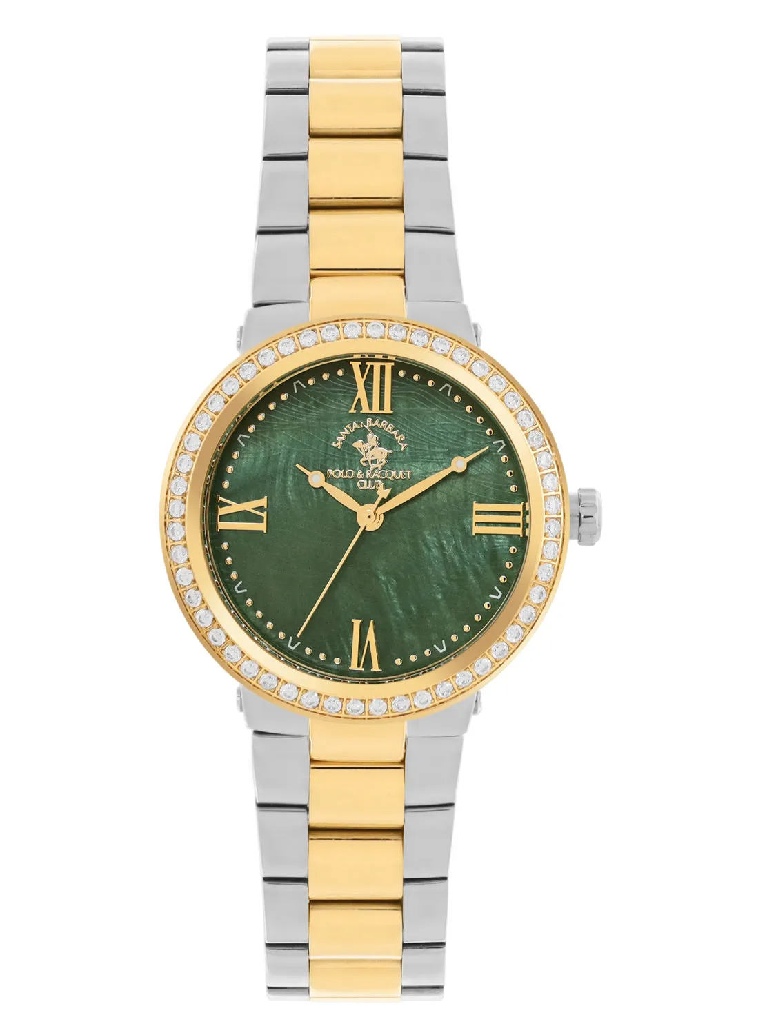 Santa barbara polo & racquet club Analog Green Dial Women's Watch-SB.1.10553-4