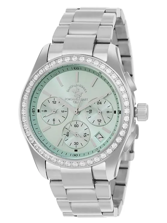 Santa barbara polo & racquet club Analog Green Dial Women's Watch-SB.1.10555-6