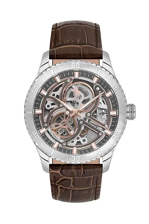 Santa Barbara Polo & Racquet Club Gunmetal Dial Automatic Men's Watch - SB.1.10573-5
