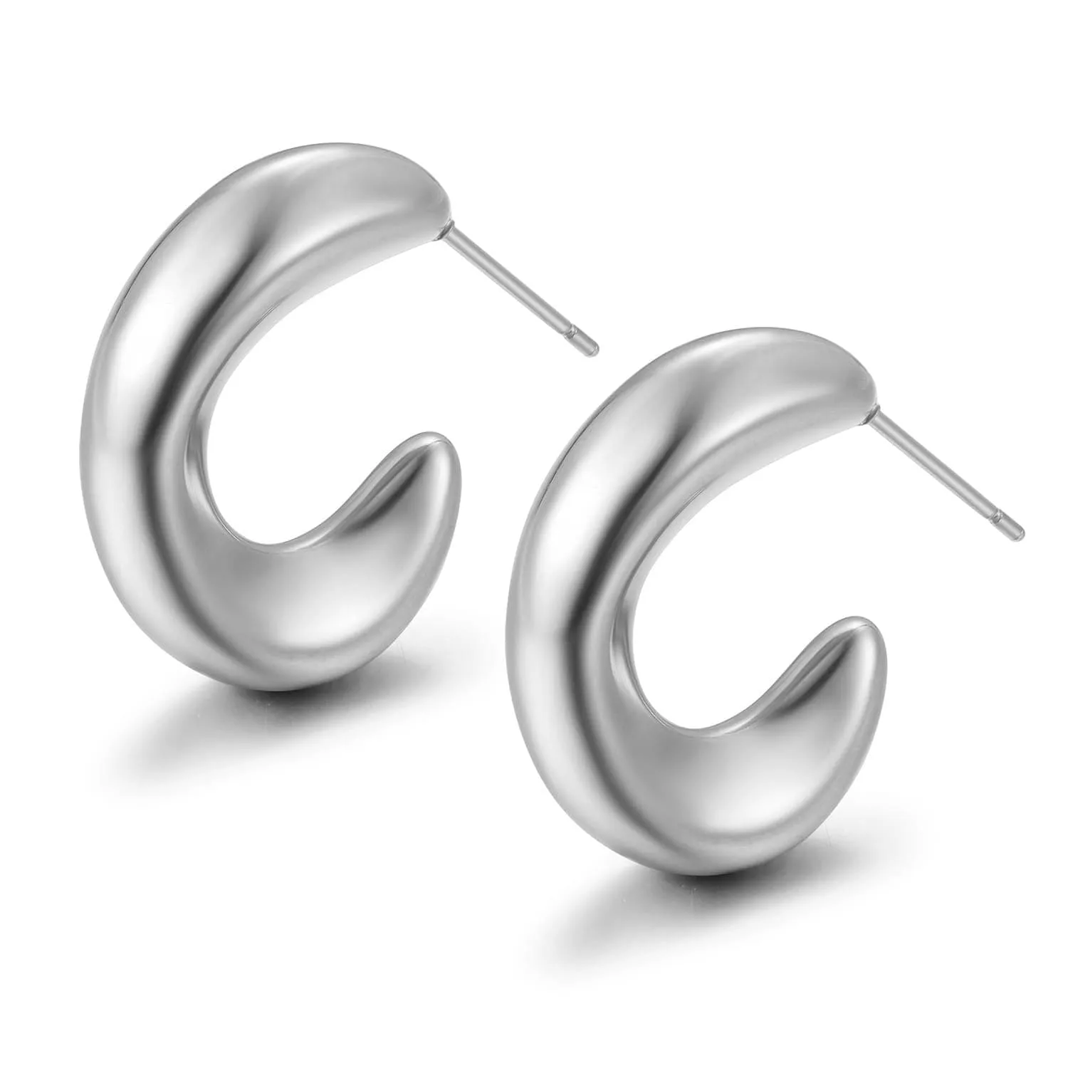 Sculpted Crescent Hoops