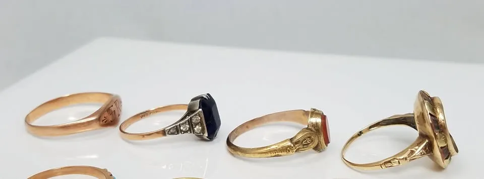 Seven Vintage 8k & 9k Gold Ring Lot To Restore