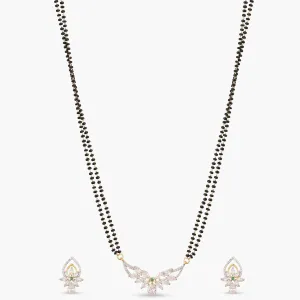Shreeya CZ White Green Black Beads Necklace Set