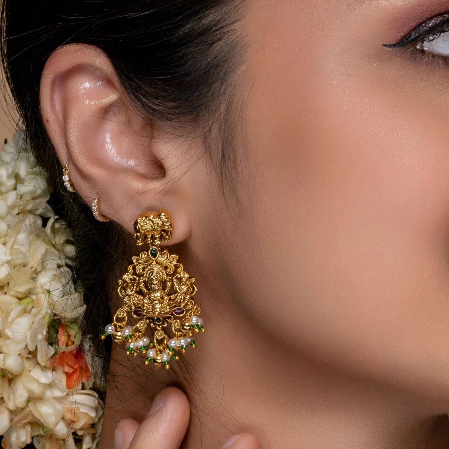 Shreya Temple Long Necklace Set