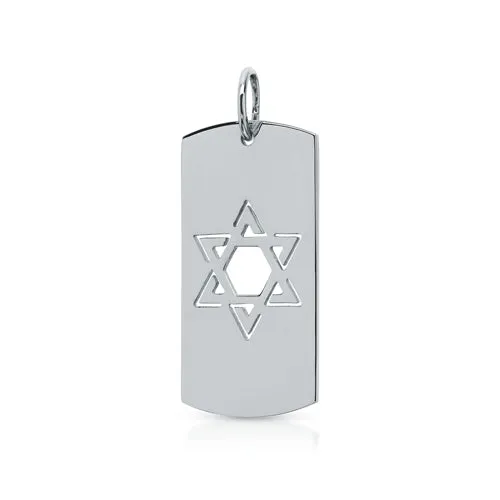 Signature Star of David Tag Pendant Charm