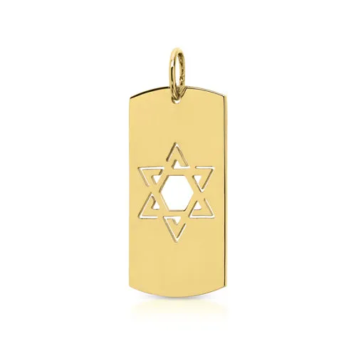 Signature Star of David Tag Pendant Charm