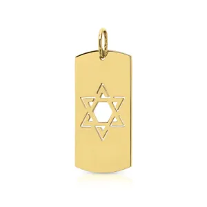 Signature Star of David Tag Pendant Charm