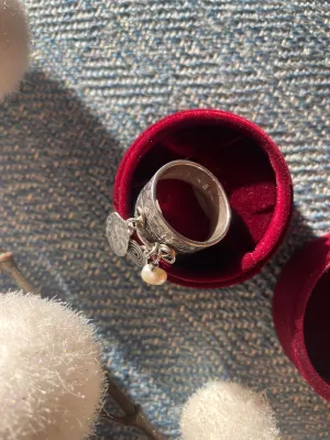 Silpada Coin and Pearl Cha Cha Sterling Silver Ring