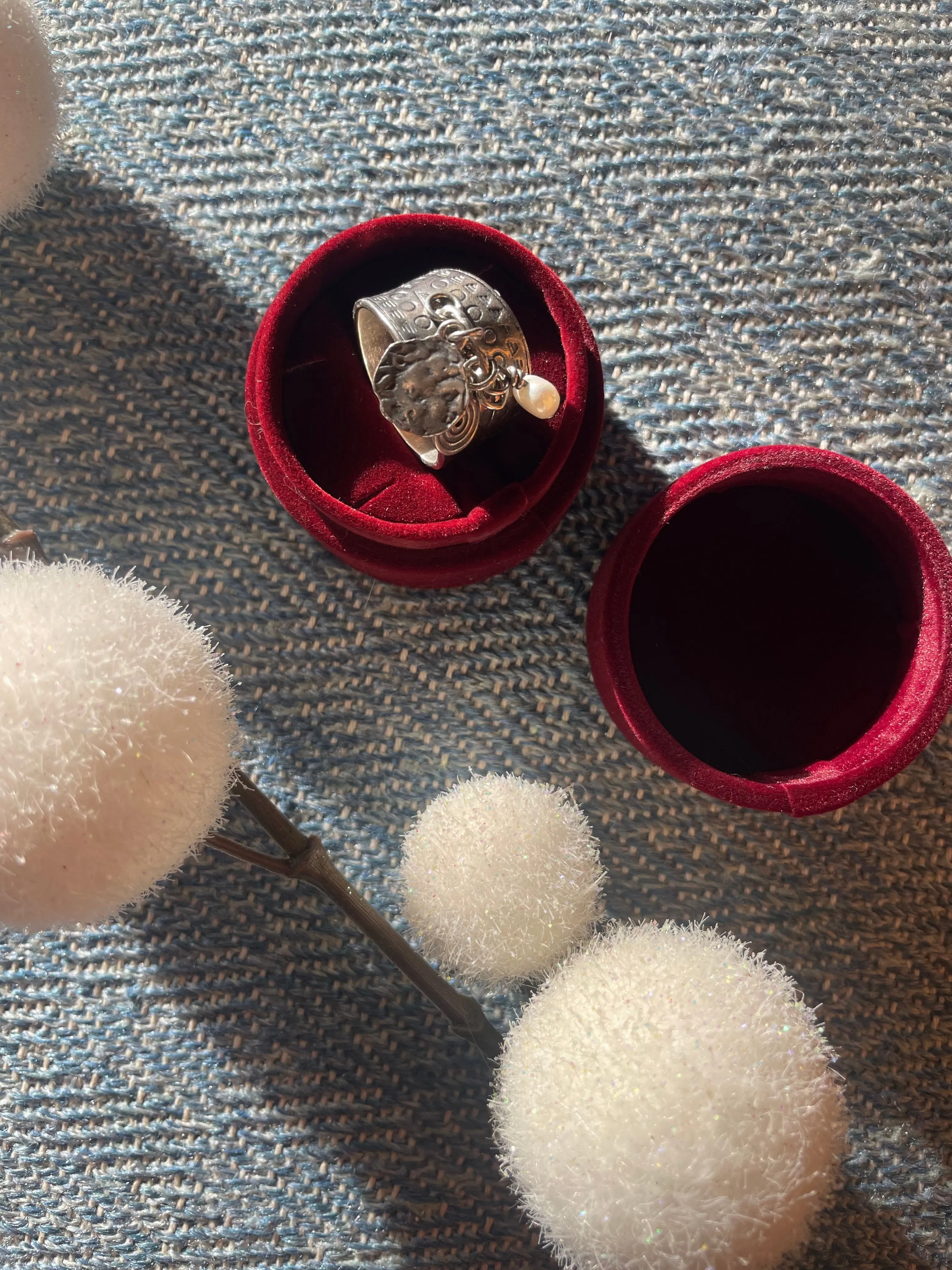 Silpada Coin and Pearl Cha Cha Sterling Silver Ring