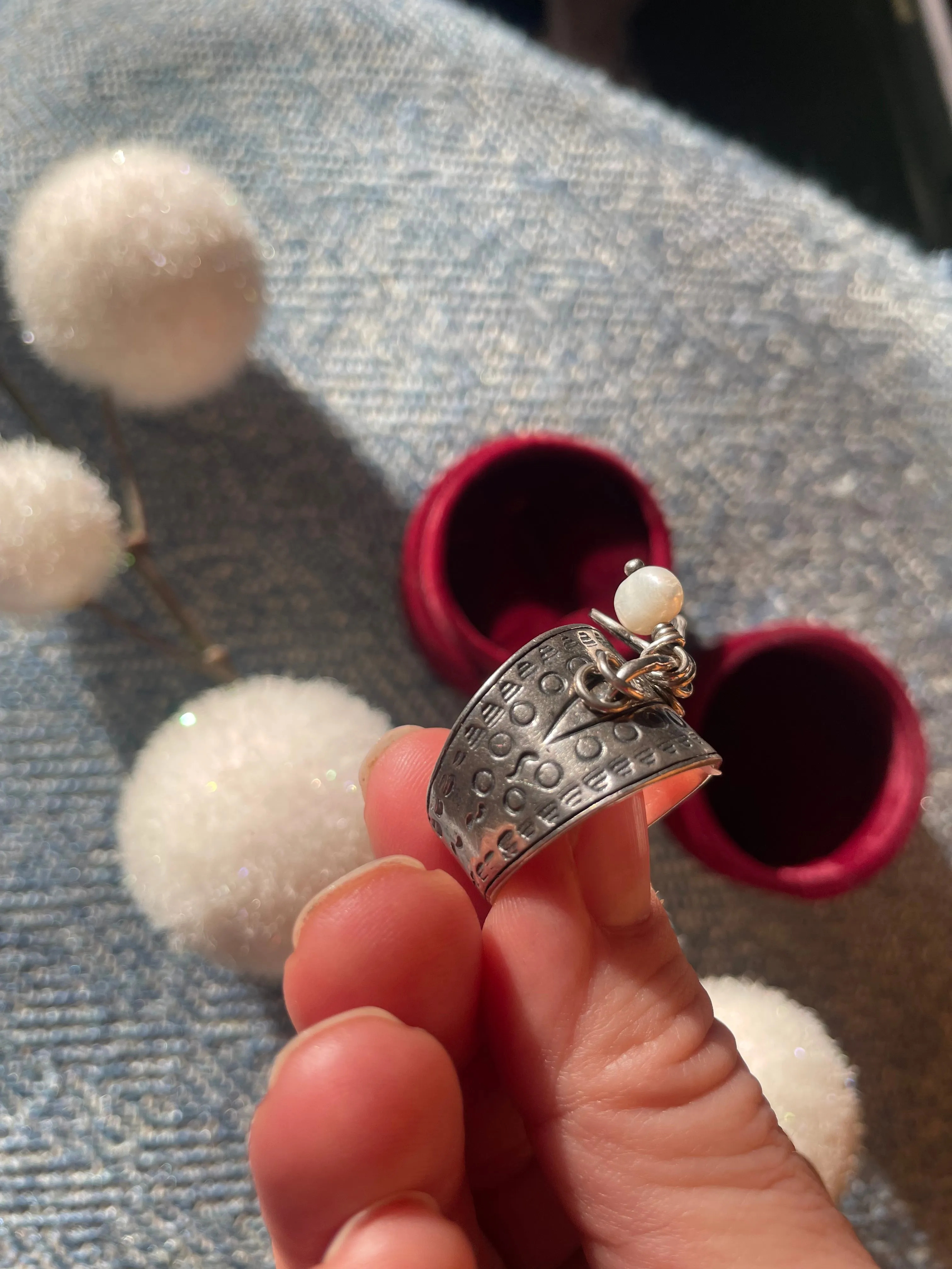 Silpada Coin and Pearl Cha Cha Sterling Silver Ring