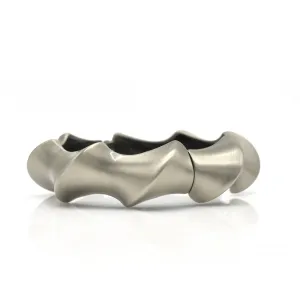 SILVER OXIDIZED MATTE FINISHED TWISTED HINGED BRACELET #FW-B9067S