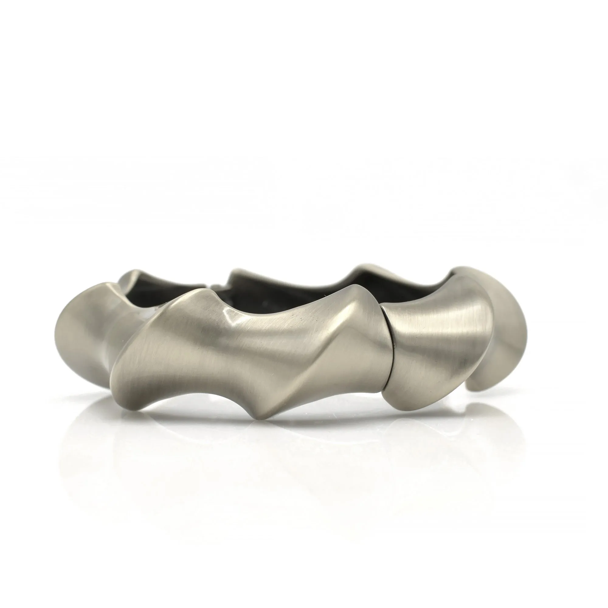 SILVER OXIDIZED MATTE FINISHED TWISTED HINGED BRACELET #FW-B9067S