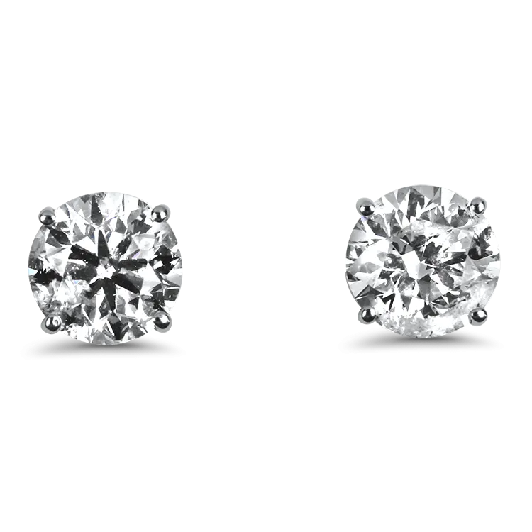 Sincerely Springer's 14k White Gold 5.20ct Four-Prong Diamond Stud Earrings