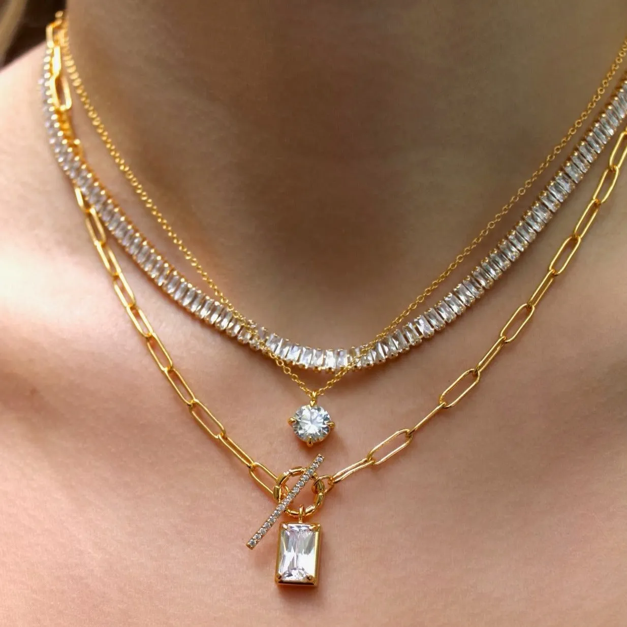 Sloan Baguette Tennis Necklace