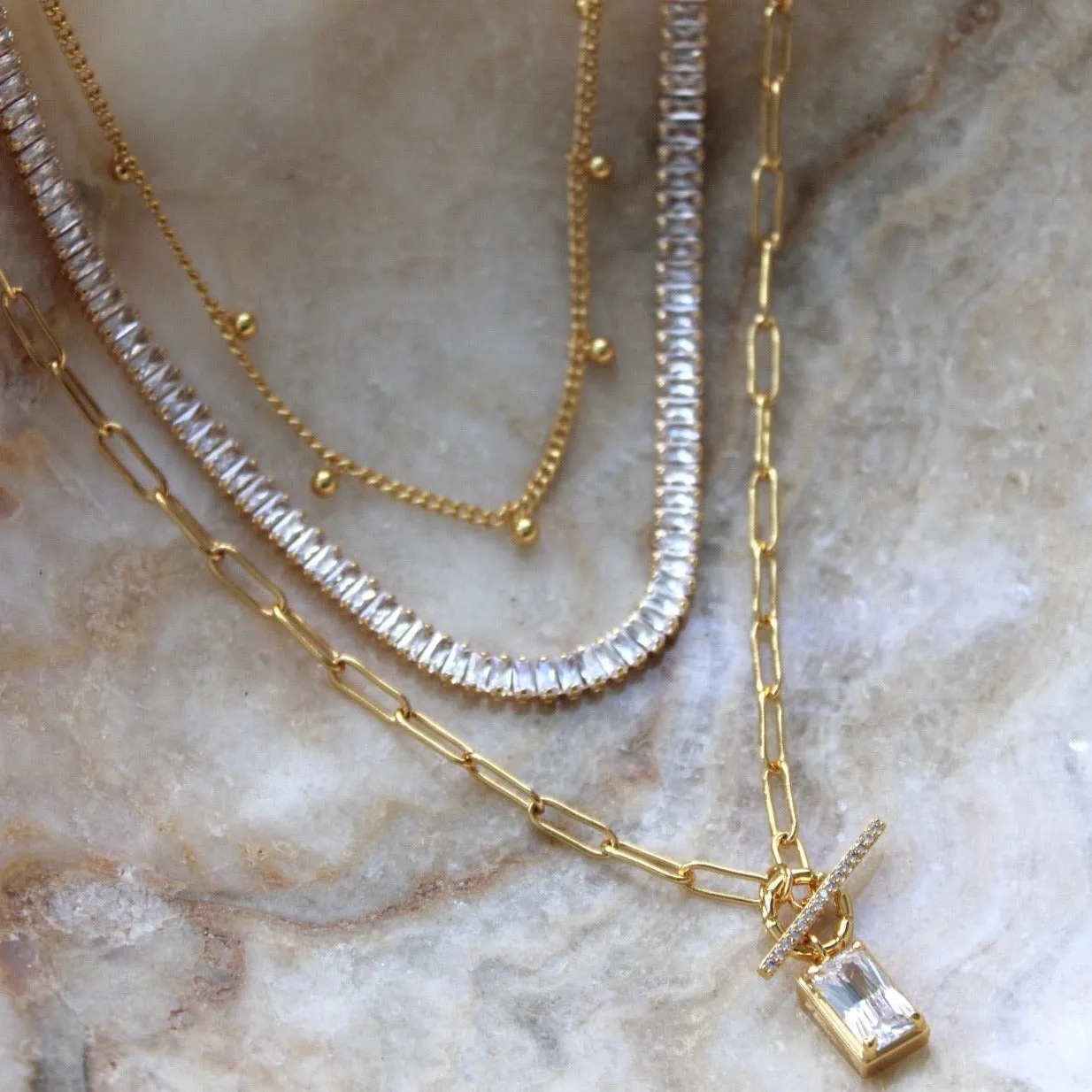 Sloan Baguette Tennis Necklace