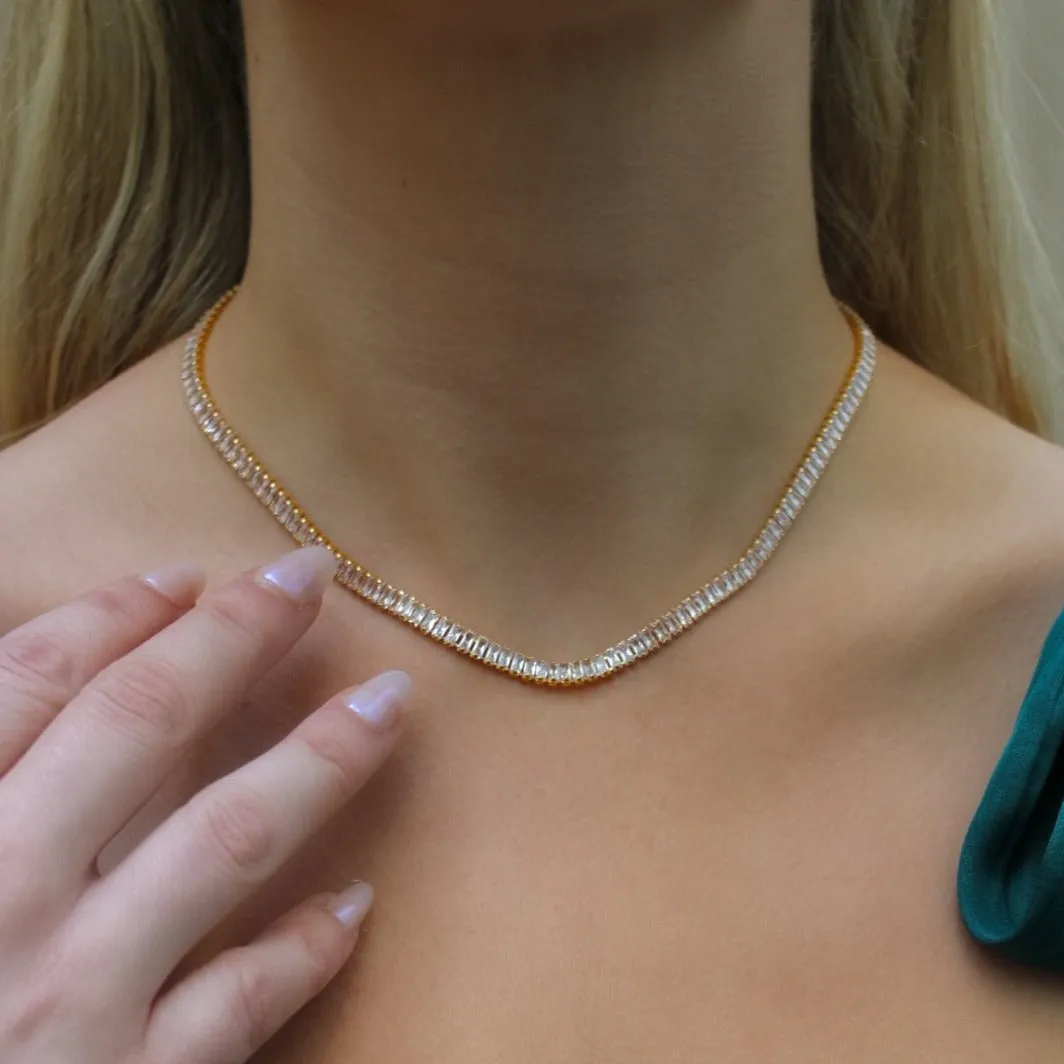 Sloan Baguette Tennis Necklace
