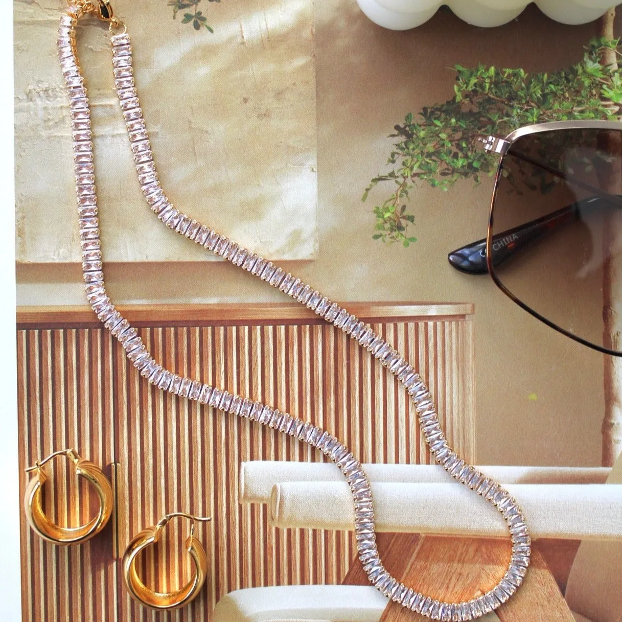 Sloan Baguette Tennis Necklace