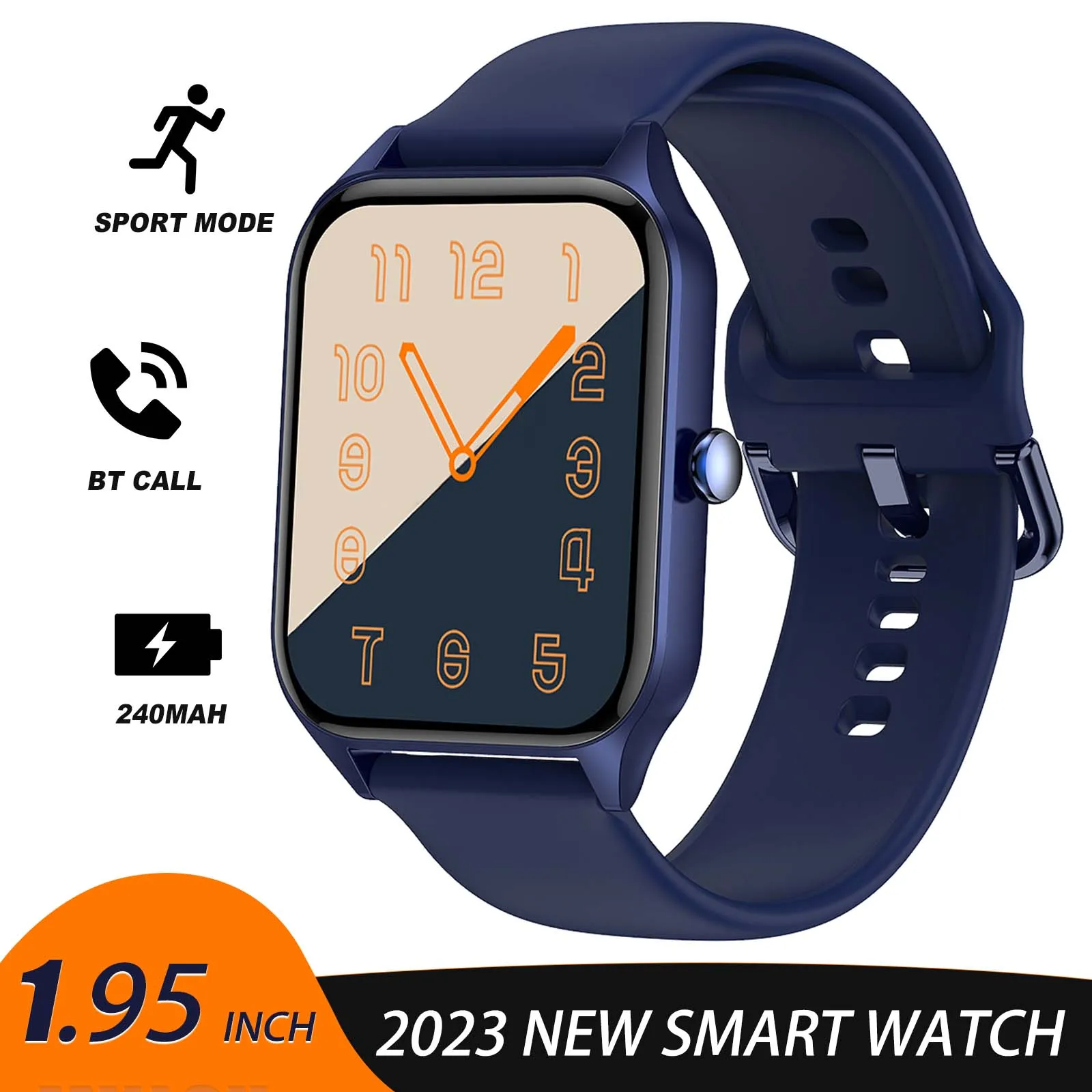 Smart Watch for Men Make/Answer Calls 1.95" HD Big Screen Smartwatch Compatible with iPhone Android Phones Waterproof Fitness Tracker 100  Sports Modes Watch with Heart Rate Sleep Monitor Pedometer
