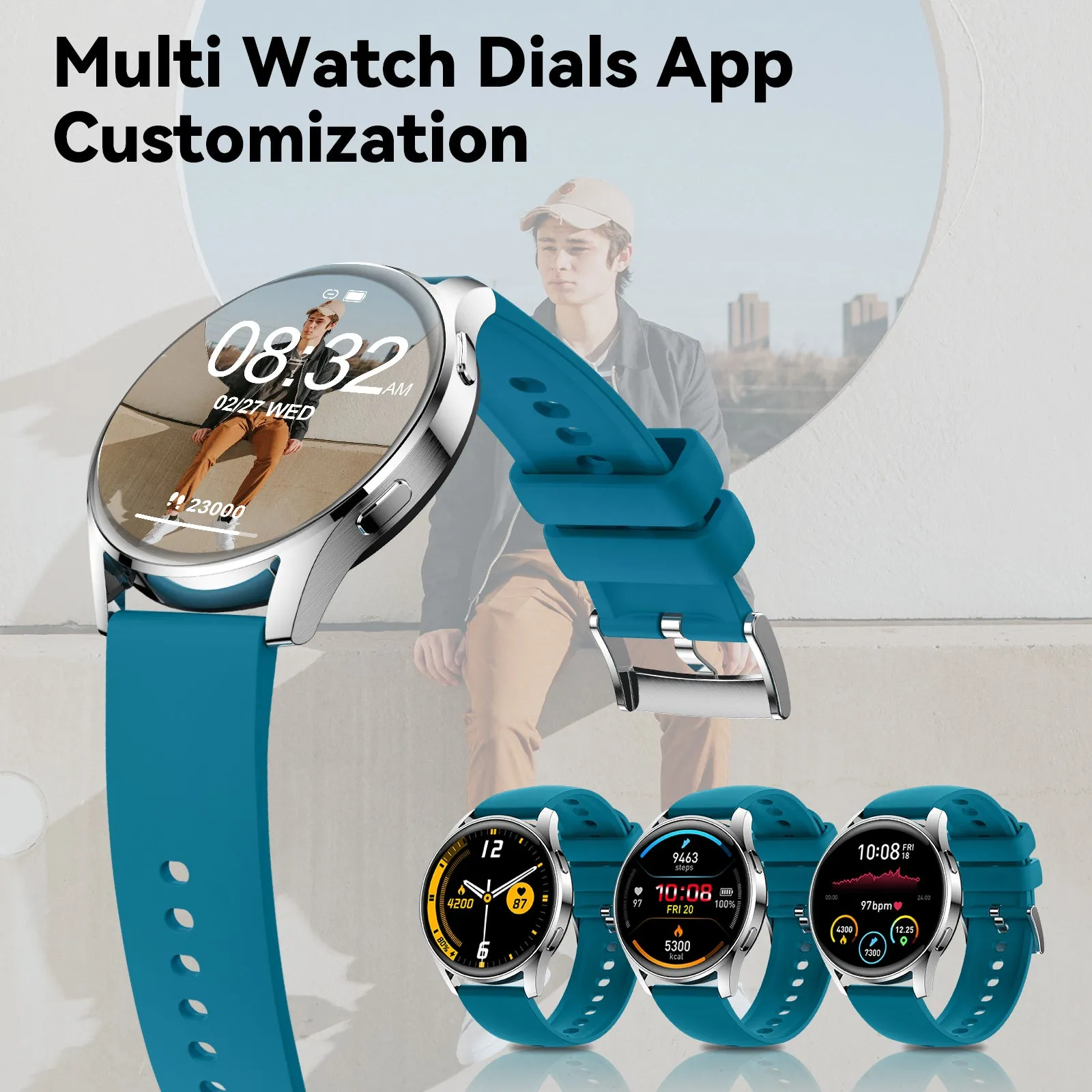 Smart Watch For Women Men HD Call Dial Activity Fitness Tracker Watch With Heart Rate Monitor Sleep Tracker Pedometer Step Counter Stopwatch Waterproof Sports Smartwatch For Android iPhone Samsung