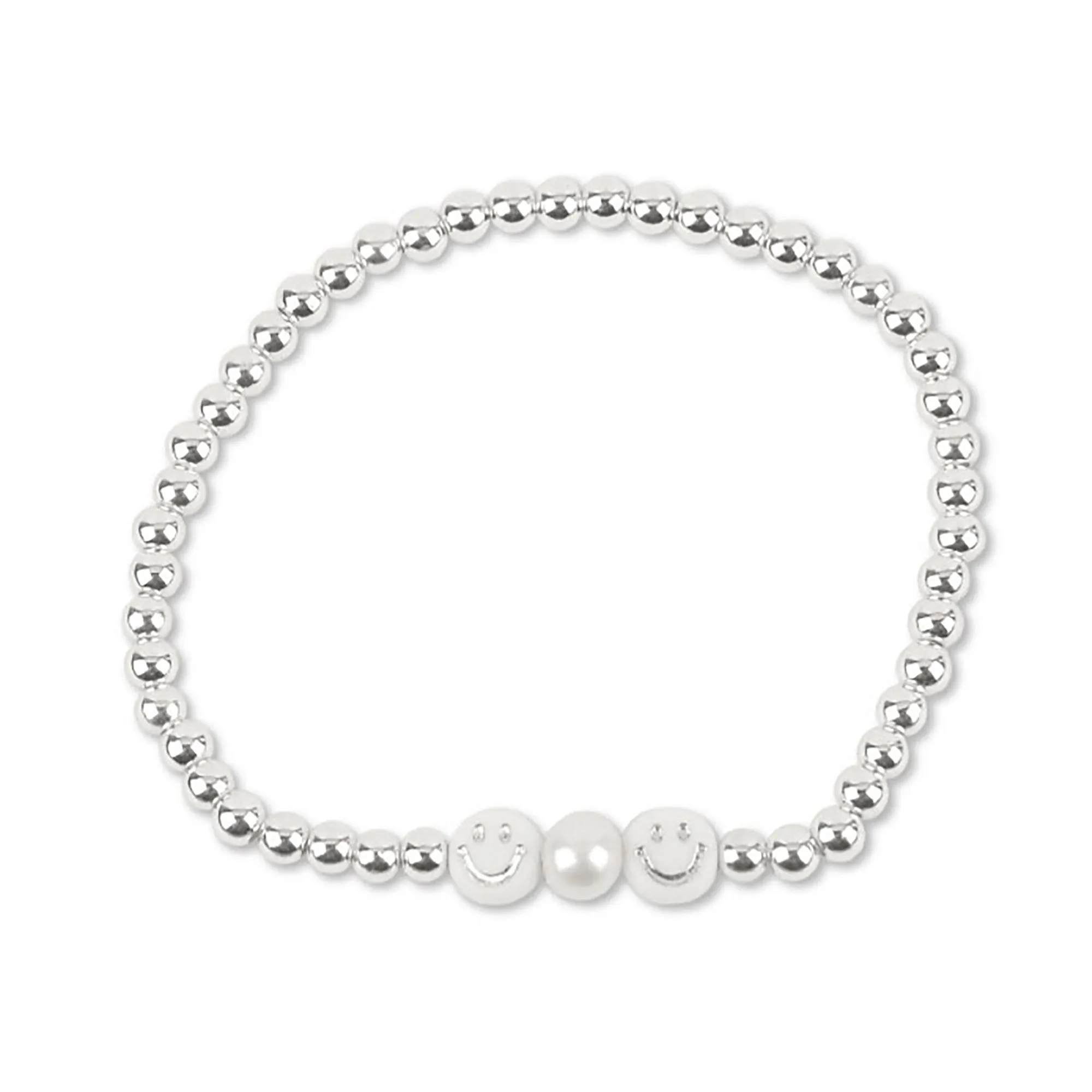 Smile & Pearl Metal Bead Bracelet