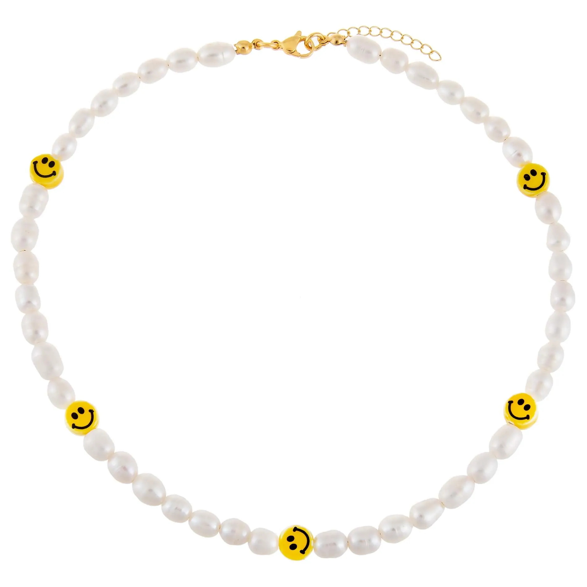 Smiley Face Pearl Necklace