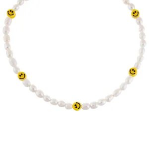 Smiley Face Pearl Necklace
