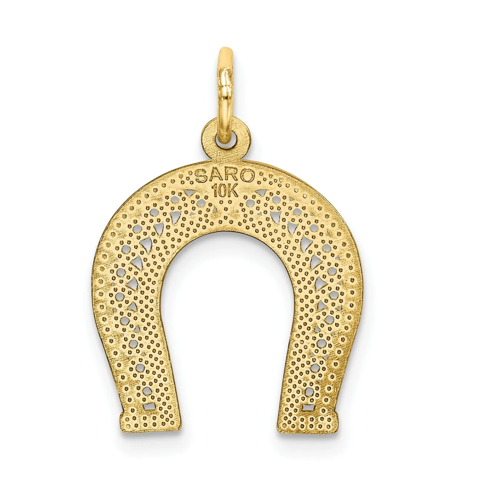 Solid 10k Yellow Gold Horseshoe Charm Pendant