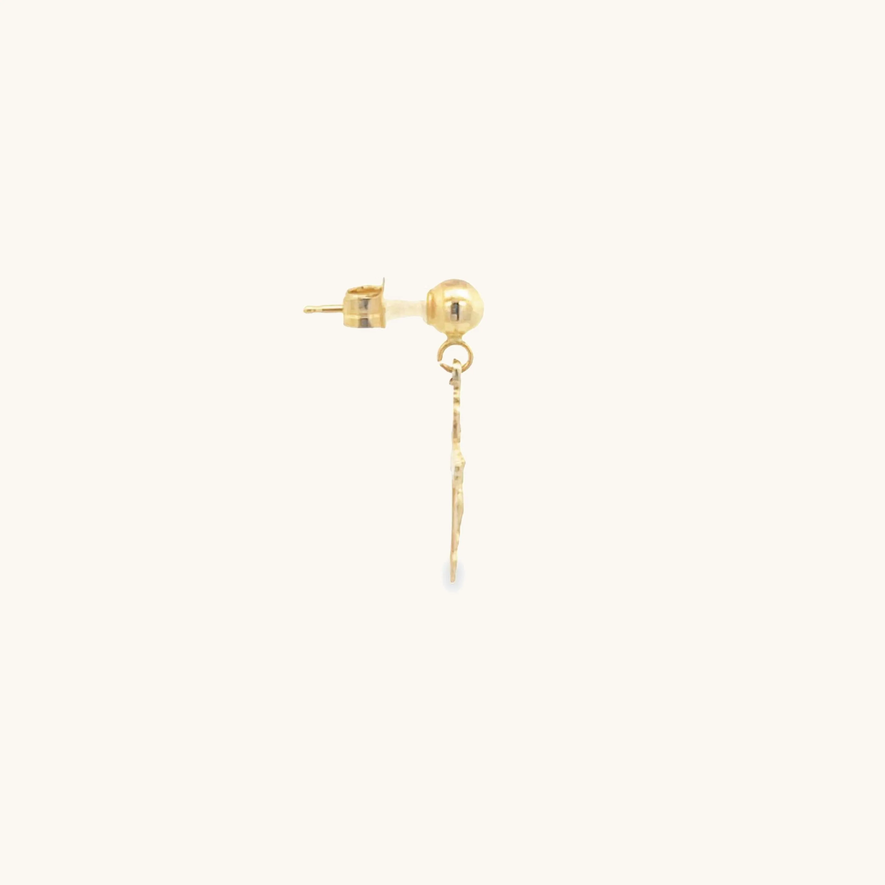 SOLID 14K YELLOW GOLD CRUCIFIX EARRINGS